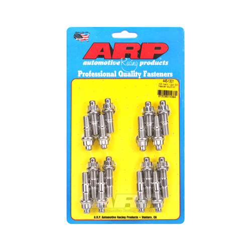 ARP Header Studs, 12-Point Nuts, Stainless Steel, Polished, 3/8 in.-16, For Chrysler, Small Block, Set of 16