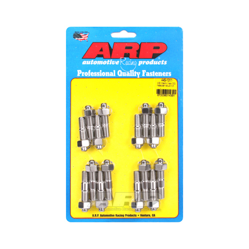 ARP Header Studs, Hex Nuts, Stainless Steel, Polished, 3/8 in.-16, For Chrysler, Small Block, Set of 16