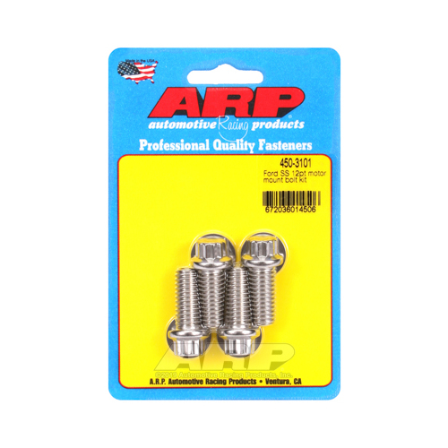 ARP Motor Mount Bolts, Stainless, 12-Point, For Ford, 255, 260, 289, 302, 351W, Set