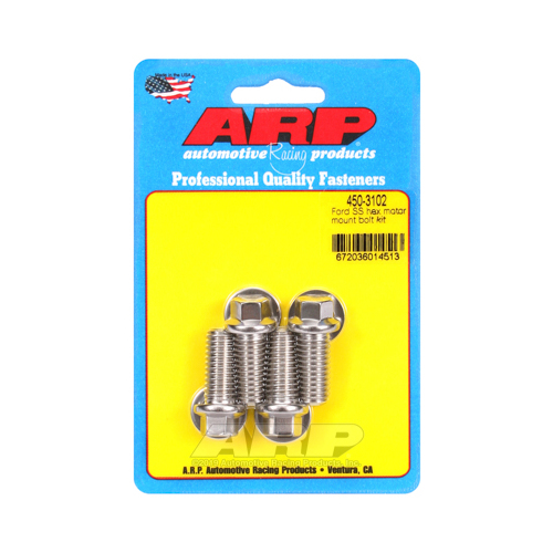 ARP Motor Mount Bolts, Stainless, Hex, For Ford, 255, 260, 289, 302, 351W, Set