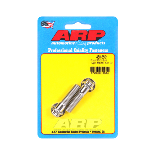 ARP Starter Bolts, Stainless Steel, Polished, 12-Point, 3/8-16 in. Threads, For Ford, Pair