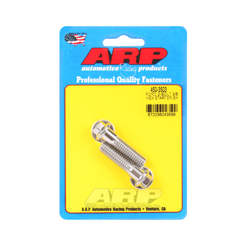 ARP Starter Bolts, Stainless Steel, Polished, Hex, 3/8-16 in. Threads, For Ford, Pair