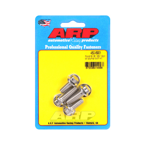 ARP Oil Pump Fasteners, Bolts, 12-Point, Polished, Stainless Steel, For Ford, V8, Set of 4