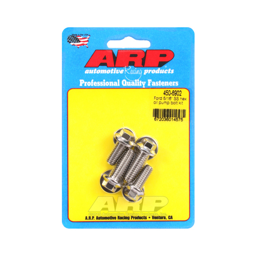 ARP Oil Pump Fasteners, Bolts, Hex, Polished, Stainless Steel, For Ford, V8, Set of 4