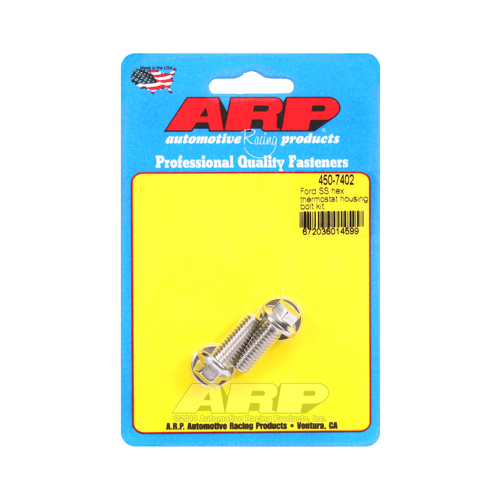 ARP Thermostat Housing Bolts, Polished Stainless, Hex, For Ford, Windsor, Set