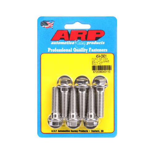 ARP Bellhousing Bolts, Hex, 7/16-14 in. Thread, Stainless Steel, Natural, For Ford, 289, 302, 351W, Kit