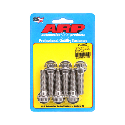 ARP Bellhousing Bolts, 12-point, 7/16-14 in. Thread, Stainless Steel, Natural, For Ford, 289, 302, 351W, Kit