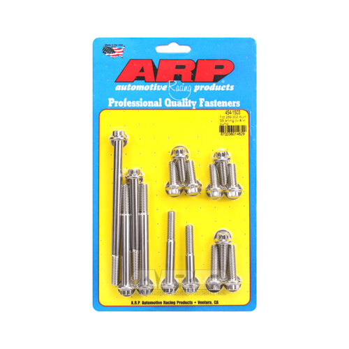 ARP Timing Cover and Aluminum Water Pump Bolts, Stainless Steel, Polished, 12-Point, For Ford, 289, 302, Kit