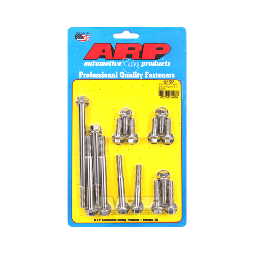 ARP Timing Cover and Aluminum Water Pump Bolts, Stainless Steel, Polished, Hex Head, For Ford, 289, 302, Kit