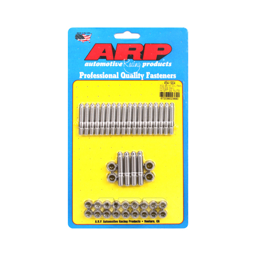 ARP Oil Pan Studs, Polished Stainless Steel, 12-Point Nut, For Ford, Small Block, Late Model with Side Rails, Kit