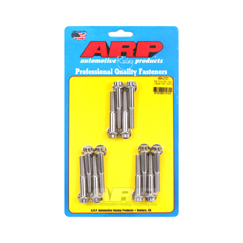 ARP Bolts, Intake Manifold, 12-point Head, Stainless Steel, Polished, For Ford 260-289-302, 351W, 180000psi, Kit