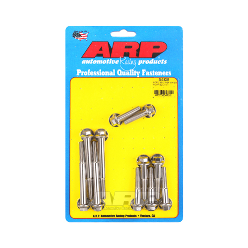 ARP Water Pump Bolts, 3/8 in. Hex Bolt Head, Stainless Steel, V8, Water Pump, For Ford, 351 Cleveland, Kit