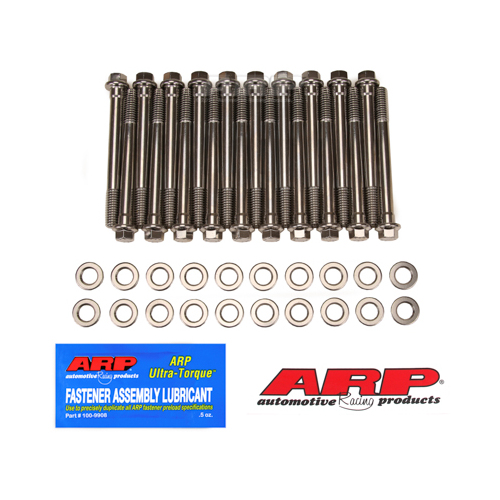 ARP Cylinder Head Bolts, Hex Head, Stainless, For Ford SB, 302 Boss, Kit