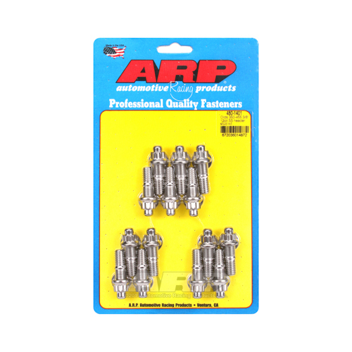 ARP Header Studs, 12-Point Nuts, Stainless Steel, Polished, 3/8 in.-16, For Oldsmobile, 330-455, Set of 14