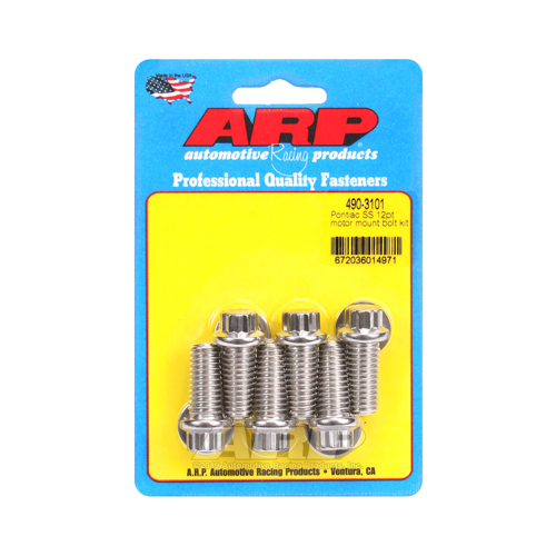 ARP Motor Mount Bolts, Stainless, 12-Point, For Pontiac V8, Set