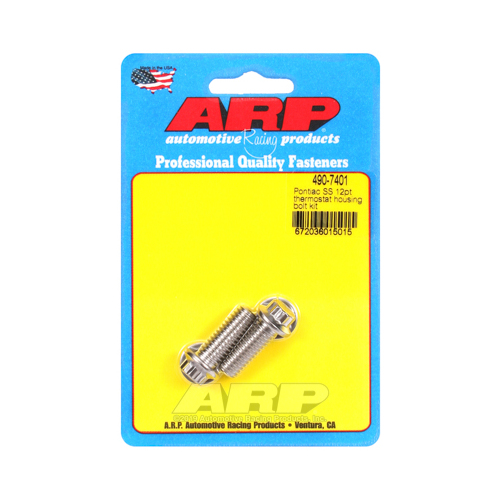 ARP Thermostat Housing Bolts, Polished Stainless, 12-Point, For Pontiac, Set