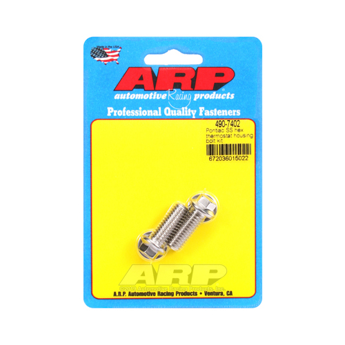 ARP Thermostat Housing Bolts, Polished Stainless, Hex, For Pontiac, Set