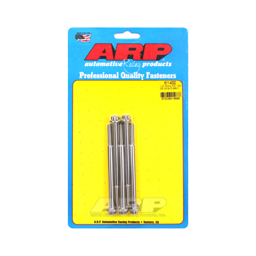 ARP Bolts, 12-Point Head, Stainless 300, Polished, 1/4 in.-20 RH Thread, 4.000 in. UHL, Set of 5