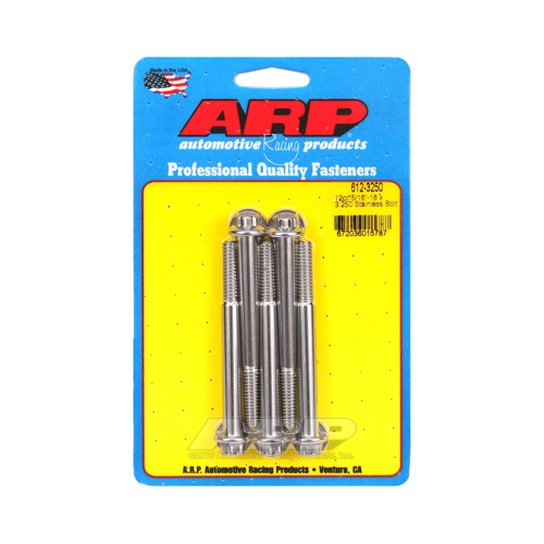 ARP Bolts, 12-Point Head, Stainless 300, Polished, 5/16 in.-18 RH Thread, 3.250 in. UHL, Set of 5