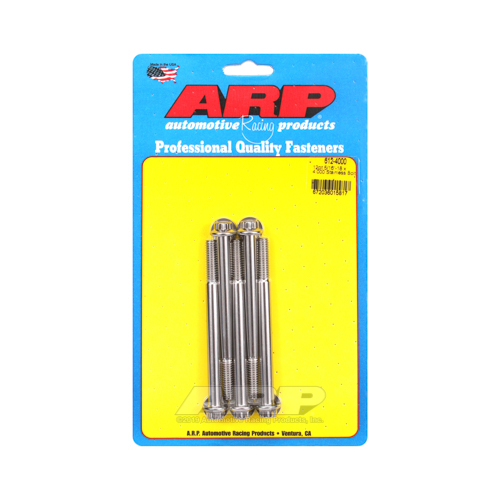 ARP Bolts, 12-Point Head, Stainless 300, Polished, 5/16 in.-18 RH Thread, 4.000 in. UHL, Set of 5