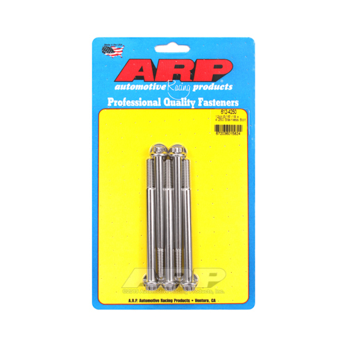 ARP Bolts, 12-Point Head, Stainless 300, Polished, 5/16 in.-18 RH Thread, 4.250 in. UHL, Set of 5