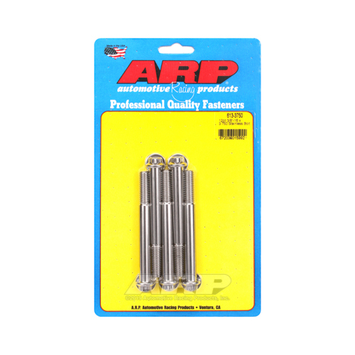ARP Bolts, 12-Point Head, Stainless 300, Polished, 3/8 in.-16 RH Thread, 3.750 in. UHL, Set of 5