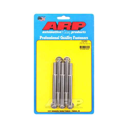 ARP Bolts, 12-Point Head, Stainless 300, Polished, 3/8 in.-16 RH Thread, 4.000 in. UHL, Set of 5