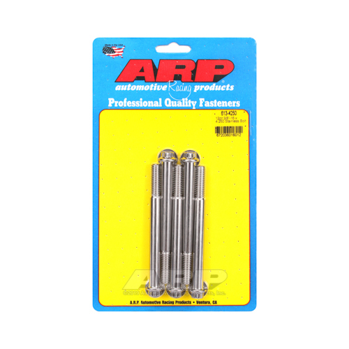 ARP Bolts, 12-Point Head, Stainless 300, Polished, 3/8 in.-16 RH Thread, 4.250 in. UHL, Set of 5