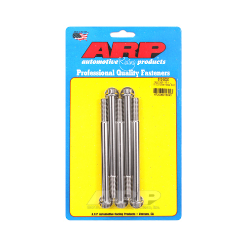 ARP Bolts, 12-Point Head, Stainless 300, Polished, 3/8 in.-16 RH Thread, 5.000 in. UHL, Set of 5
