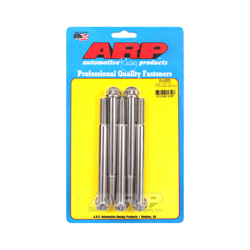 ARP Bolts, 12-Point Head, Stainless 300, Polished, 7/16 in.-14 RH Thread, 5.000 in. UHL, Set of 5