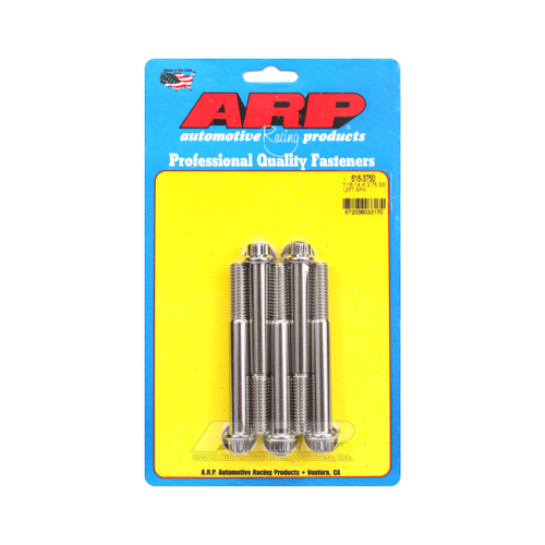 ARP Bolts, 12-point Head, Stainless Steel, Polished, 7/16-14 in. Thread, 3.75 in. UHL, Set of 5