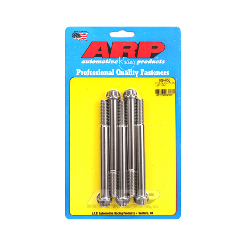 ARP Bolts, 12-point Head, Stainless Steel, Polished, 7/16-14 in. Thread, 4.75 in. UHL, Set of 5