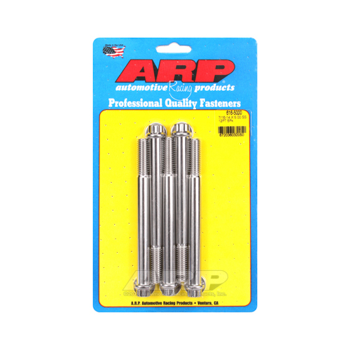 ARP Bolts, 12-point Head, Stainless Steel, Polished, 7/16-14 in. Thread, 5.0 in. UHL, Set of 5