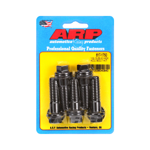 ARP Bolts, 8740 Chromoly, Black Oxide, Hex Head, 1/2-13 in. Thread, 1.75 in. UHL, Set of 5