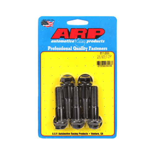 ARP Bolts, 8740 Chromoly, Black Oxide, Hex Head, 1/2-13 in. Thread, 2.00 in. UHL, Set of 5