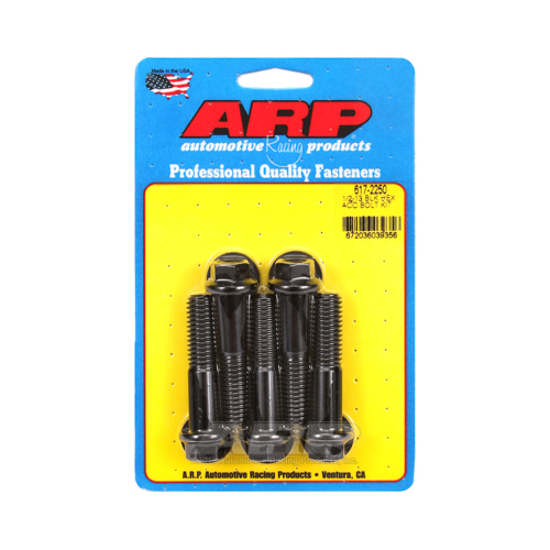 ARP Bolts, 8740 Chromoly, Black Oxide, Hex Head, 1/2-13 in. Thread, 2.25 in. UHL, Set of 5