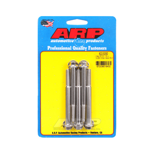 ARP Bolts, Hex Head, Stainless 300, Polished, 5/16 in.-18 RH Thread, 3.250 in. UHL, Set of 5