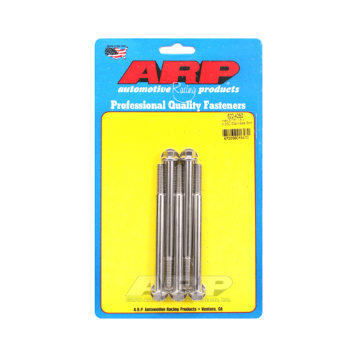 ARP Bolts, Hex Head, Stainless 300, Polished, 5/16 in.-18 RH Thread, 4.250 in. UHL, Set of 5
