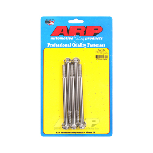 ARP Bolts, Hex Head, Stainless 300, Polished, 5/16 in.-18 RH Thread, 4.750 in. UHL, Set of 5