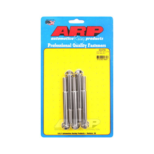 ARP Bolts, Hex Head, Stainless 300, Polished, 3/8 in.-16 RH Thread, 3.750 in. UHL, Set of 5