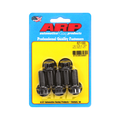 ARP Bolts, 8740 Chromoly, Black Oxide, 12-Point Head, 1/2-13 in. Thread, 1.00 in. UHL, Set of 5