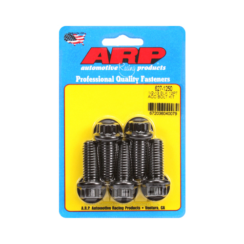 ARP Bolts, 8740 Chromoly, Black Oxide, 12-Point Head, 1/2-13 in. Thread, 1.25 in. UHL, Set of 5