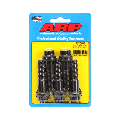 ARP Bolts, 8740 Chromoly, Black Oxide, 12-Point Head, 1/2-13 in. Thread, 2.00 in. UHL, Set of 5