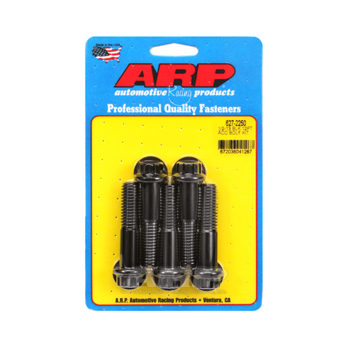 ARP Bolts, 8740 Chromoly, Black Oxide, 12-Point Head, 1/2-13 in. Thread, 2.25 in. UHL, Set of 5