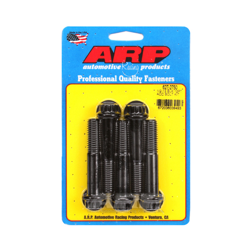 ARP Bolts, 8740 Chromoly, Black Oxide, 12-Point Head, 1/2-13 in. Thread, 2.75 in. UHL, Set of 5