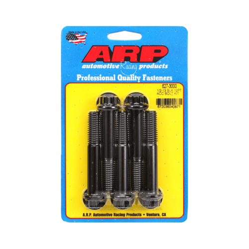 ARP Bolts, 8740 Chromoly, Black Oxide, 12-Point Head, 1/2-13 in. Thread, 3.00 in. UHL, Set of 5