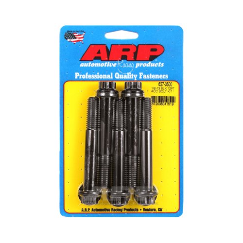 ARP Bolts, 8740 Chromoly, Black Oxide, 12-Point Head, 1/2-13 in. Thread, 3.50 in. UHL, Set of 5