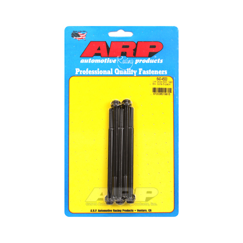 ARP Bolts, 12-Point Head, Custom 450, Black Oxide, 1/4 in.-20 RH Thread, 4.500 in. UHL, Set of 5