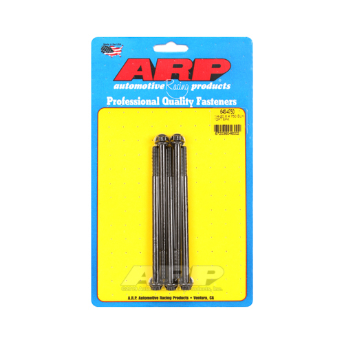 ARP Bolts, 12-Point Head, Custom 450, Black Oxide, 1/4 in.-20 RH Thread, 4.750 in. UHL, Set of 5