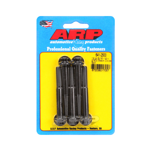 ARP Bolts, 12-Point Head, Custom 450, Black Oxide, 5/16 in.-18 RH Thread, 2.500 in. UHL, Set of 5